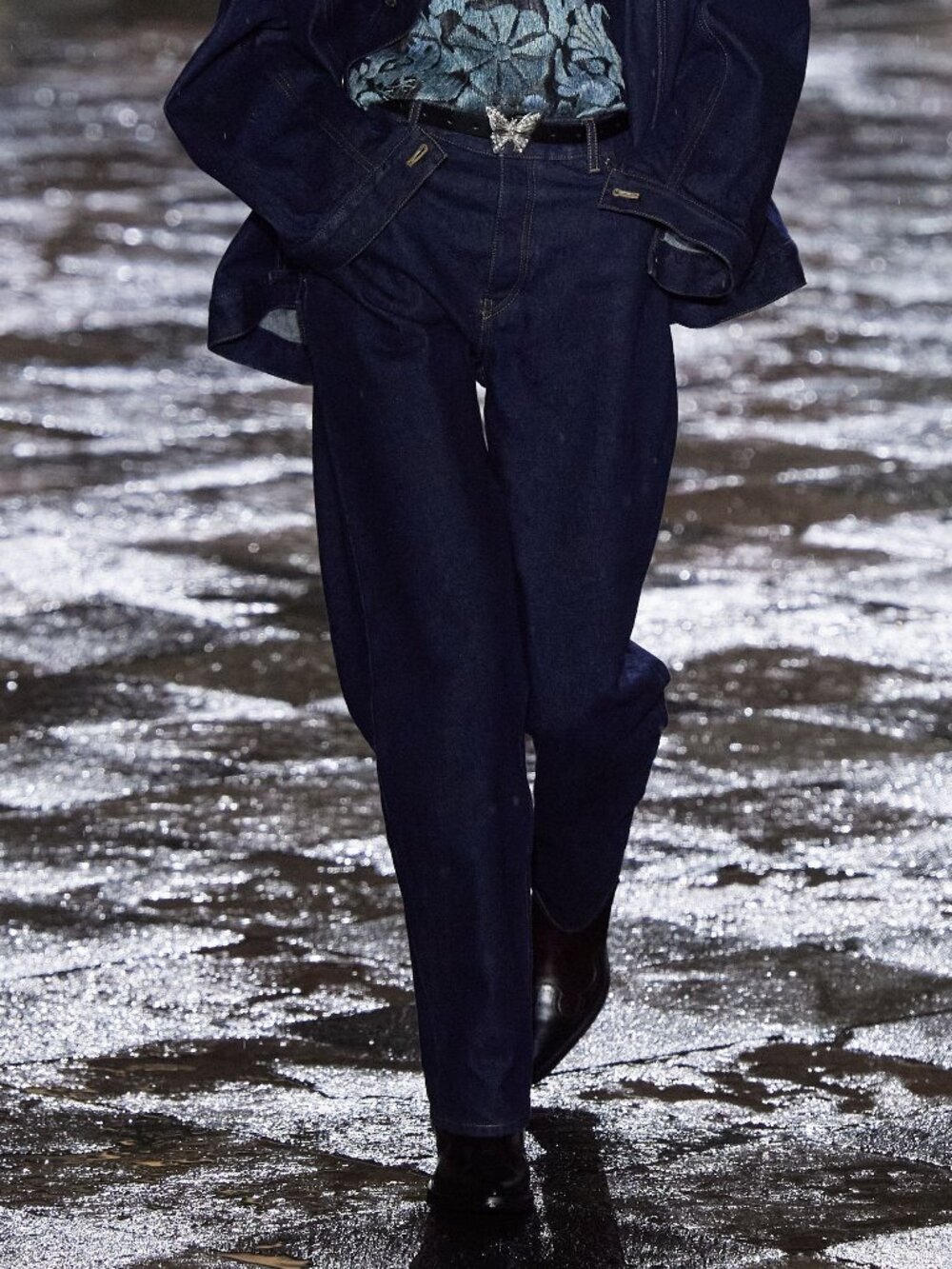 Christian Dior Cruise 2024 Runway Deep Blue Fitted Jeans